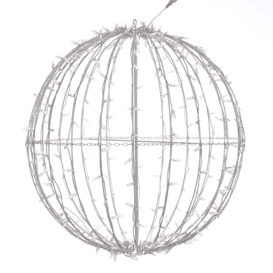 Vickerman 30" Red, Pure White & Blue LED Light Fold Flat Jumbo Hanging Sphere